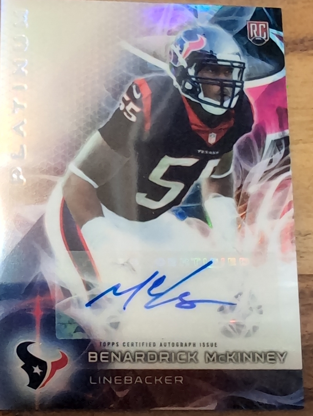 Benardrick McKinney Topps platinum 2015 autographed Rookie Card